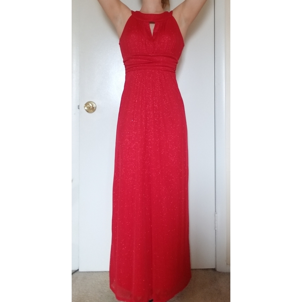 Red floor length dress (slip on)